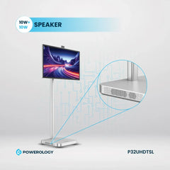 Powerology Android 32” UHD Tablet with Stand – 4K Display, Android 13, 8GB+128GB