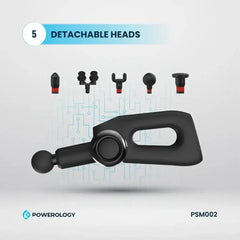 Powerology PSM002 Professional Massage Gun – 5-Speed, 2000 mAh with Bag