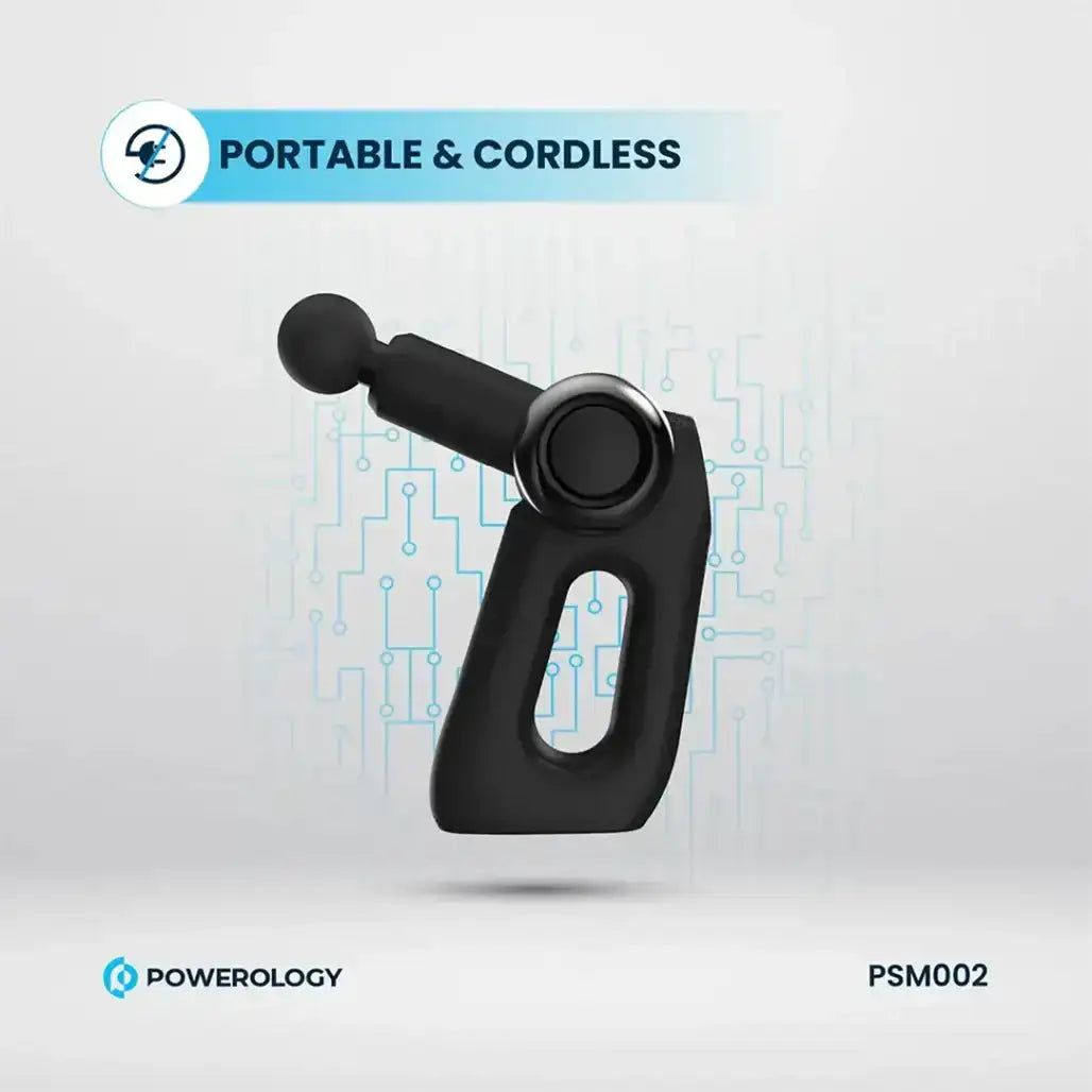 Powerology PSM002 Professional Massage Gun – 5-Speed, 2000 mAh with Bag