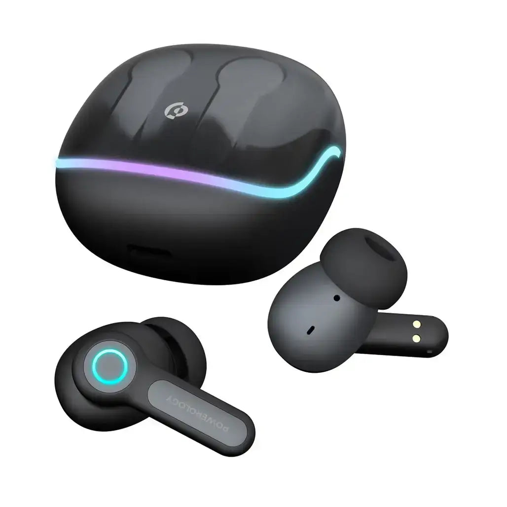 Powerology Quad Mic ENC TWS Earphone – Bluetooth 5.3, RGB