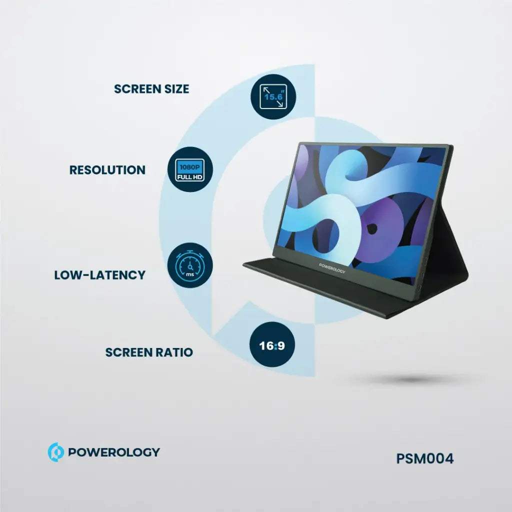 Powerology 15.6" Ultra-Slim Portable 144Hz Monitor – Full HD IPS