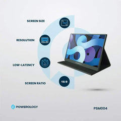 Powerology 15.6" Ultra-Slim Portable 144Hz Monitor – Full HD IPS