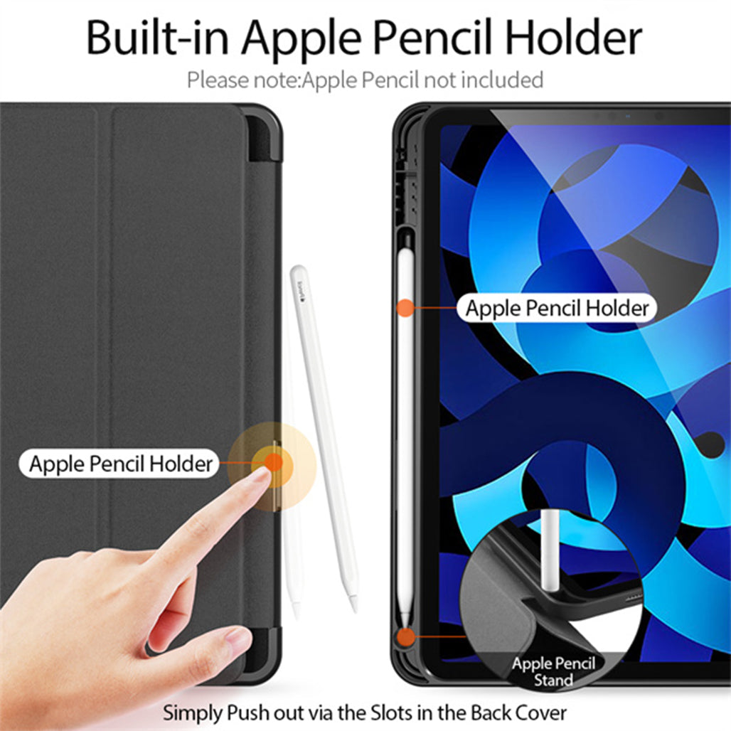 DuxDucis Domo Series Case for iPad Air 11 (2024/2025) / iPad Air 4/5 10.9 – With Apple Pencil Holder & Auto Sleep/Wake