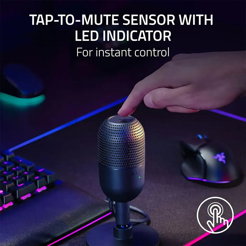 Razer Seiren V3 Mini USB Condenser Mic – Supercardioid, Tap‑to‑Mute