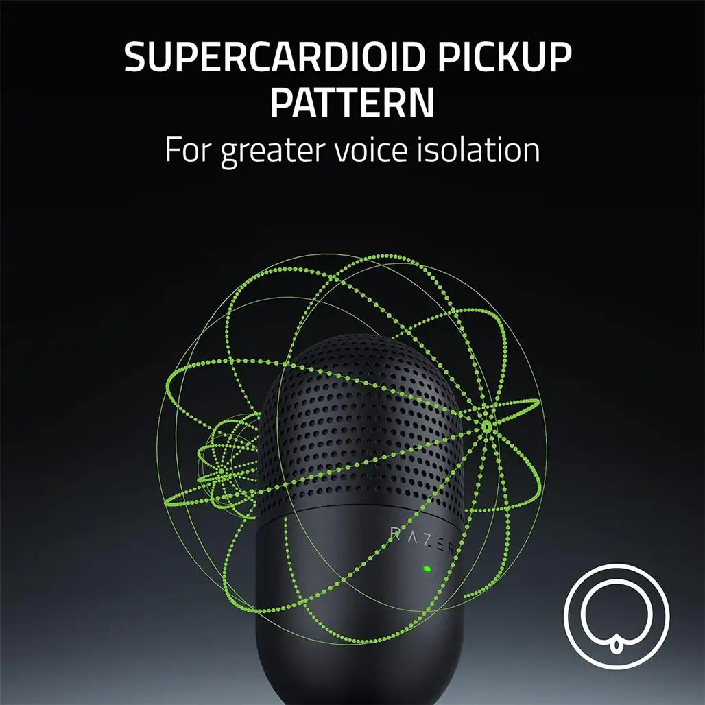 Razer Seiren V3 Mini USB Condenser Mic – Supercardioid, Tap‑to‑Mute