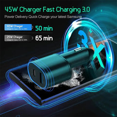 Samsung Super Fast Dual Car Charger – 45 W USB‑C & 15 W USB‑A