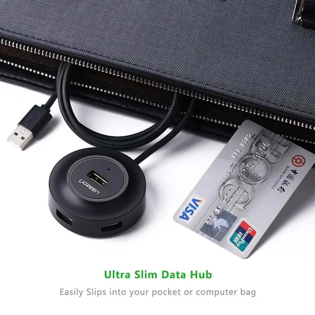 UGREEN 4‑Port USB 2.0 Hub (20277) – Powered Option, 1 m Cable