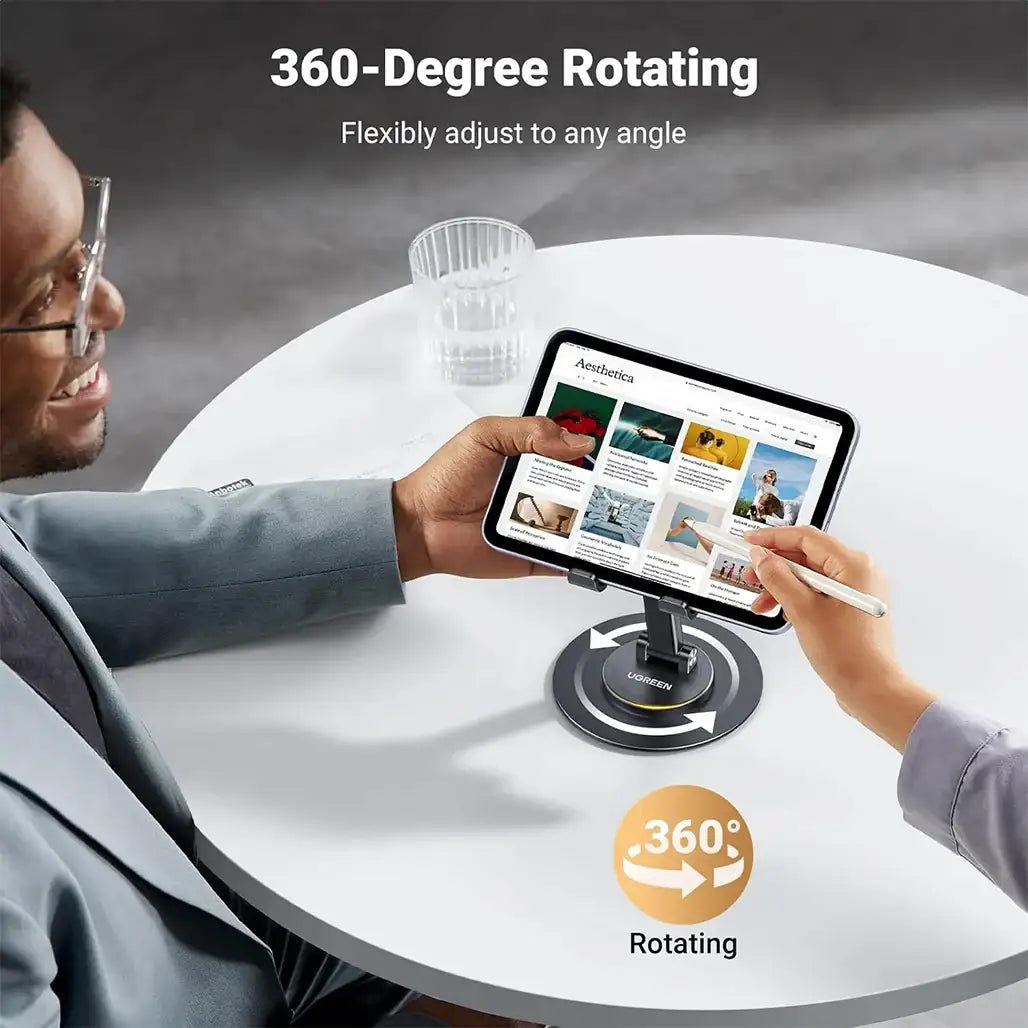 UGREEN Adjustable Foldable Phone Stand – 360° Rotating, Up to 9.7″ Devices
