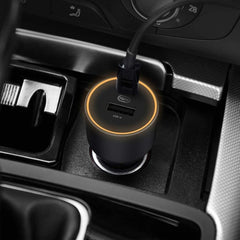 Xiaomi 100W Car Charger USB-C – Dual Port Fast Charging with Light Ring