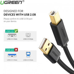 Ugreen USB Type B printer cable USB 2.0 480 Mbps - Pixel Zones