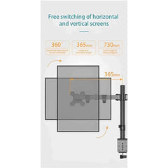 Kaloc DW220-J Dual Monitor Arm Desk Mount Fully Adjustable Stand 17" to 27" - Pixel Zones