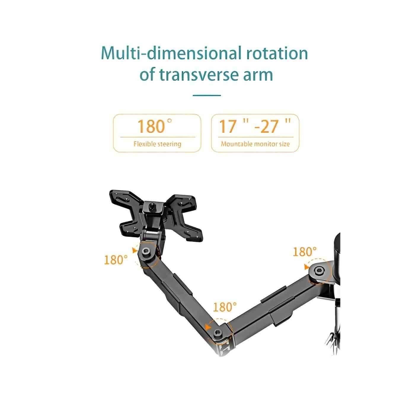 Kaloc DW220-J Dual Monitor Arm Desk Mount Fully Adjustable Stand 17" to 27" - Pixel Zones