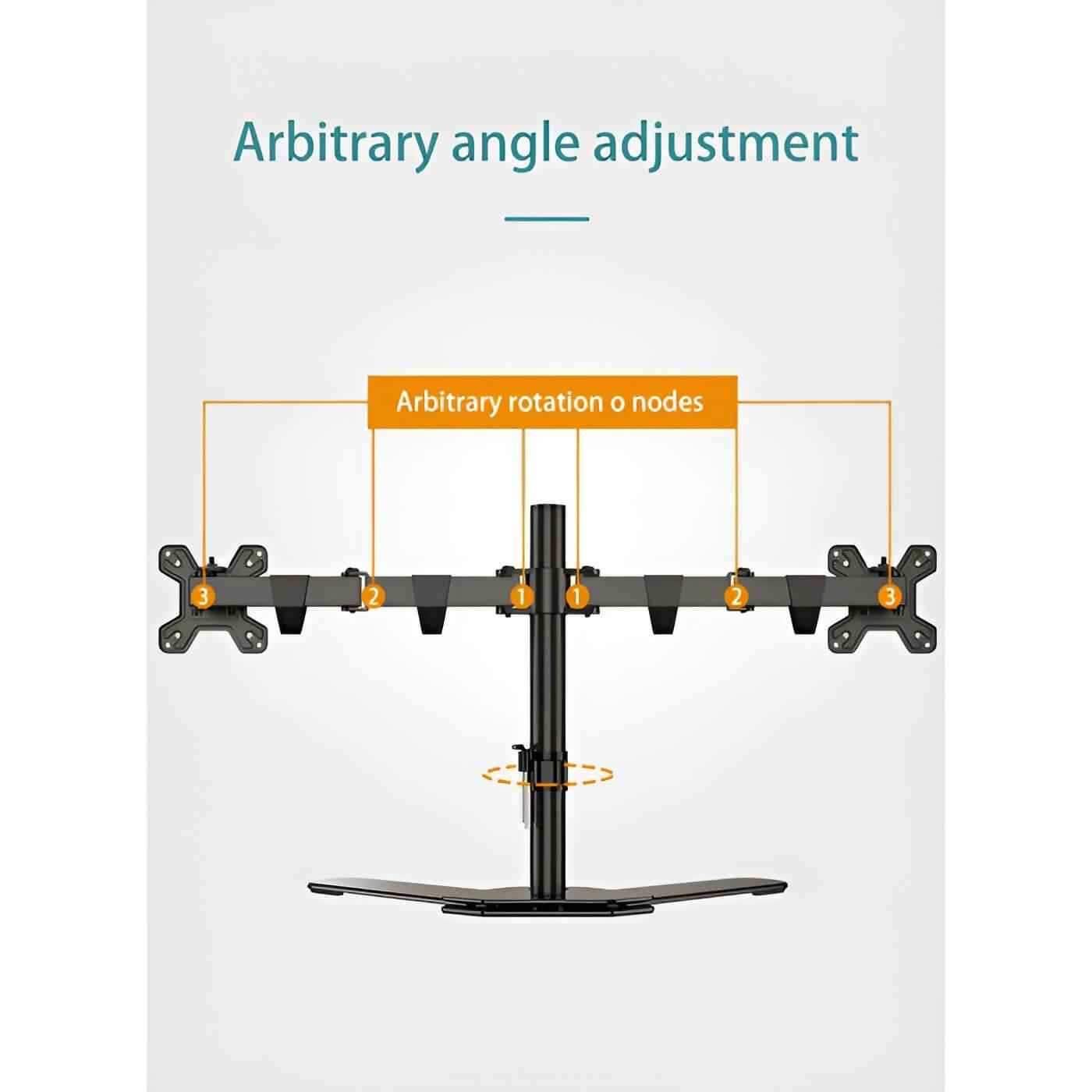 Kaloc DW220-T Dual Monitor Arm Desk Mount Fully Adjustable Stand 17" to 27" - Pixel Zones