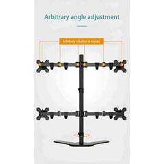 Kaloc DW240-T 4 Monitor Desk Mount Heavy Duty Fully Adjustable Stand 17" to 27" - Pixel Zones