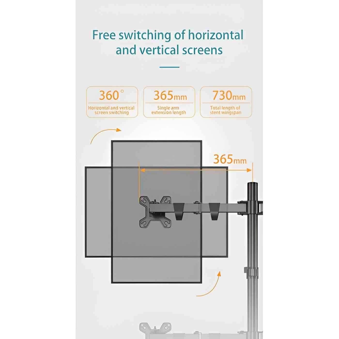 Kaloc KLC-DW240-J 4 Monitor Desk Mount Heavy Duty Fully Adjustable Stand 17" to 27" - Pixel Zones