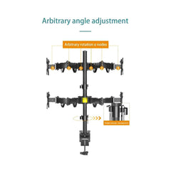 Kaloc KLC-DW240-J 4 Monitor Desk Mount Heavy Duty Fully Adjustable Stand 17" to 27" - Pixel Zones
