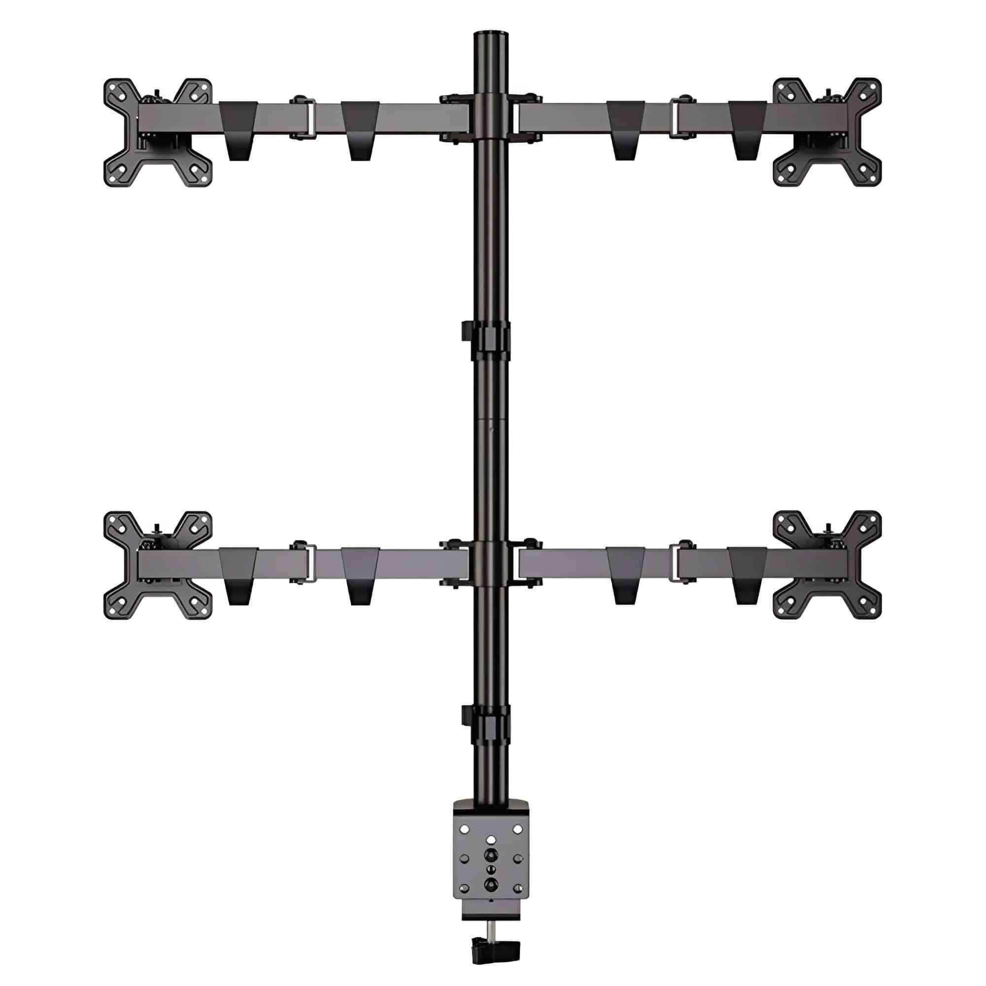 Kaloc KLC-DW240-J 4 Monitor Desk Mount Heavy Duty Fully Adjustable Stand 17" to 27" - Pixel Zones