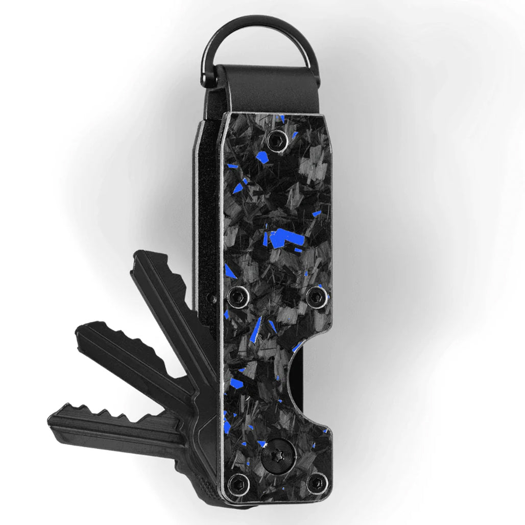 Carbonize Forged Carbon Fiber Key Organizer Lite - Real Forged Carbon Design (Black, Gold, Blue, Red & Purple)