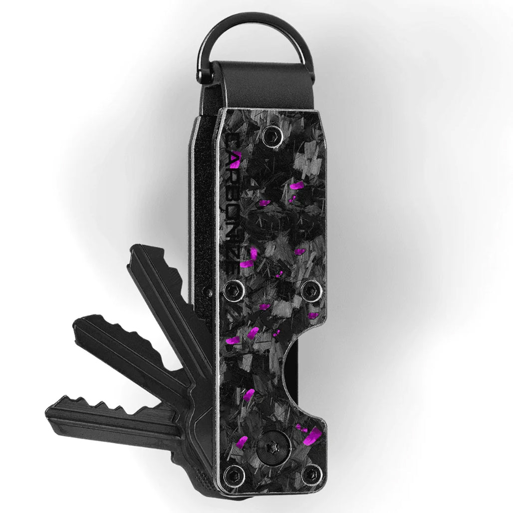 Carbonize Forged Carbon Fiber Key Organizer Lite - Real Forged Carbon Design (Black, Gold, Blue, Red & Purple)