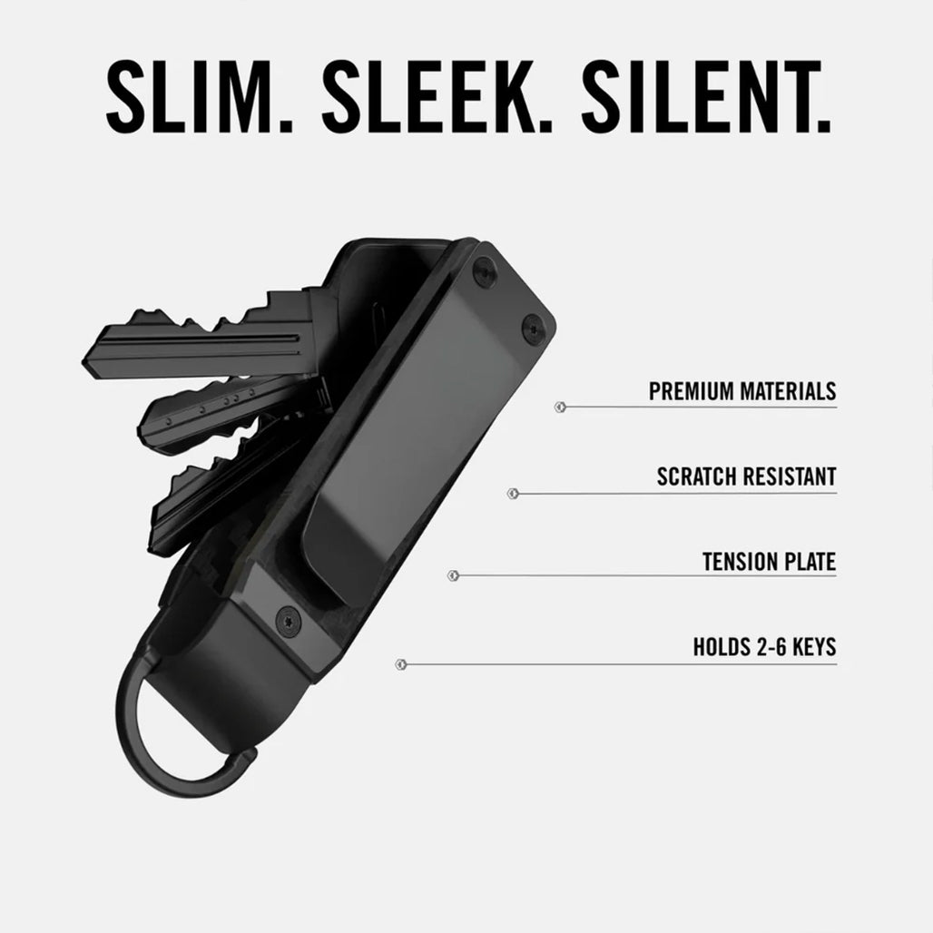 Carbonize 3K Twill Real Carbon Fiber Key Organizer Lite - Compact & Lightweight Key Holder (Black)