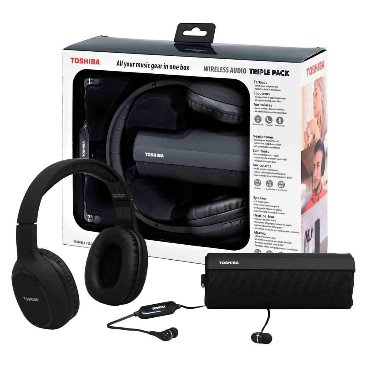 Toshiba Audio 3-in 1 Package Headphones + earphones + Speaker - Pixel Zones