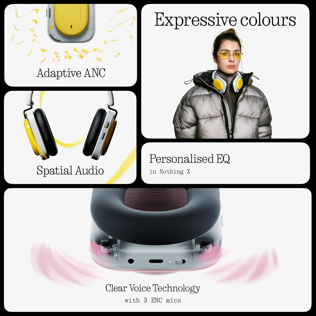 Nothing Headphone (a) - Adaptive Active Noise Cancelling Headphones