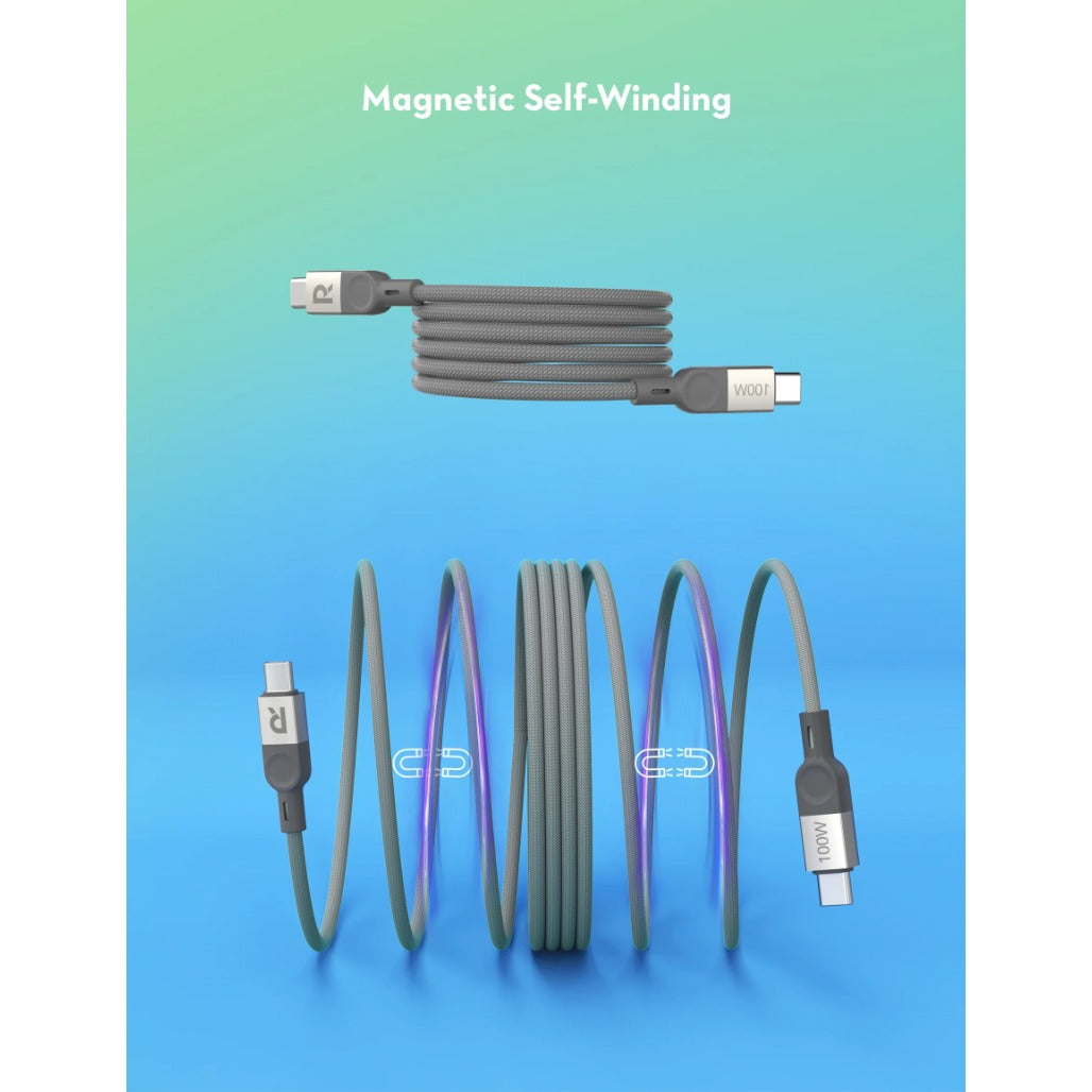 RAVPower RP-CB1039 100W Mag Wire & Nylon Braided C-C Magnetic Cable