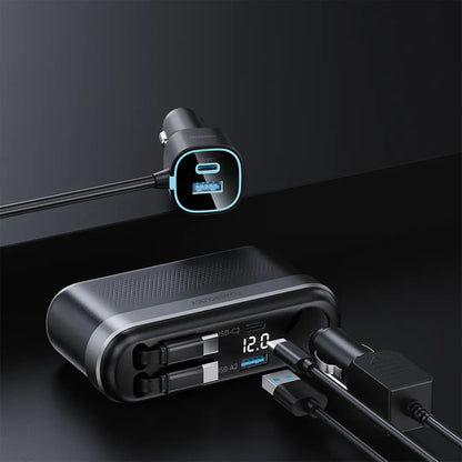 Powerology Currnex 60W Multi-Port Car Charger - Black - PCCSR19BK
