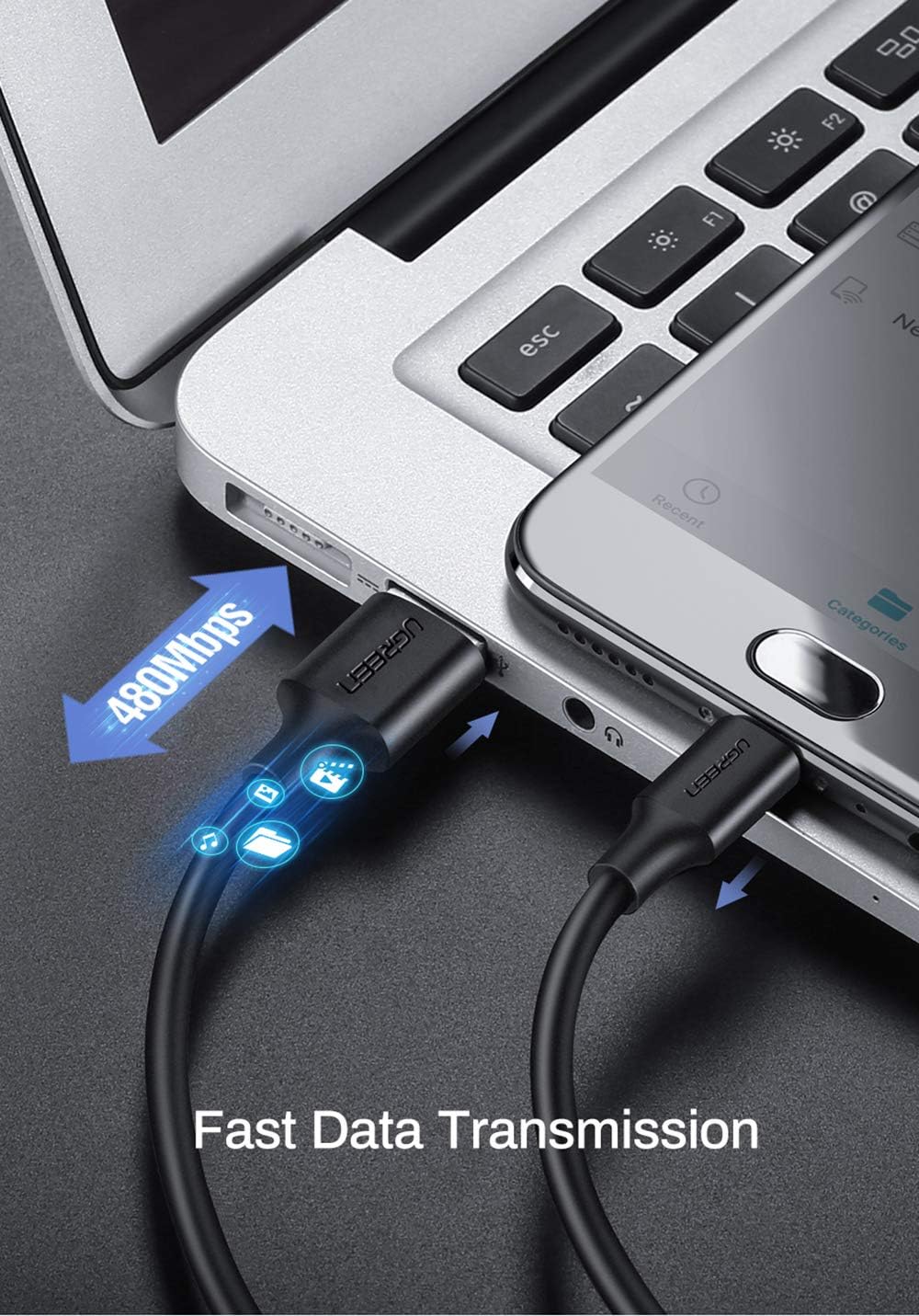UGREEN 2.0 A USB-A & Micro-USB Data and Charging Cable