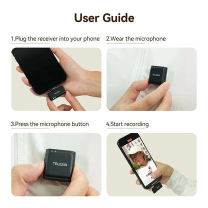 TELESIN Mobile Button Microphone - Wireless Lavalier Microphone