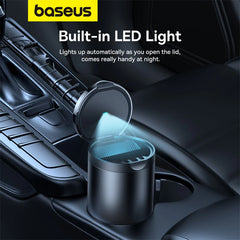 Baseus Premium 2 Series Car Ashtray – LED Light, USB-C Rechargeable, Waterproof Seal
