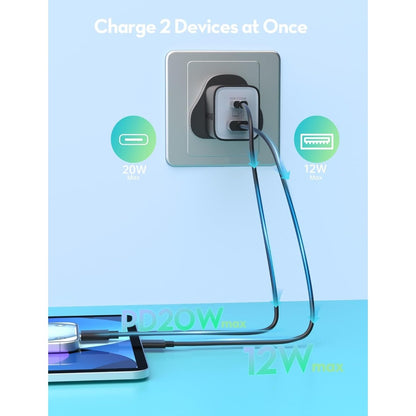 RAVPower 35W Fast Wall Charger EU Plug - White - RP-PC1046