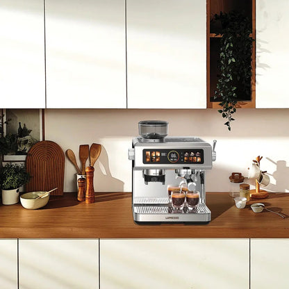 Lepresso Deliziosa Semi-Automatic Coffee Machine with Touch Control Panel - Silver