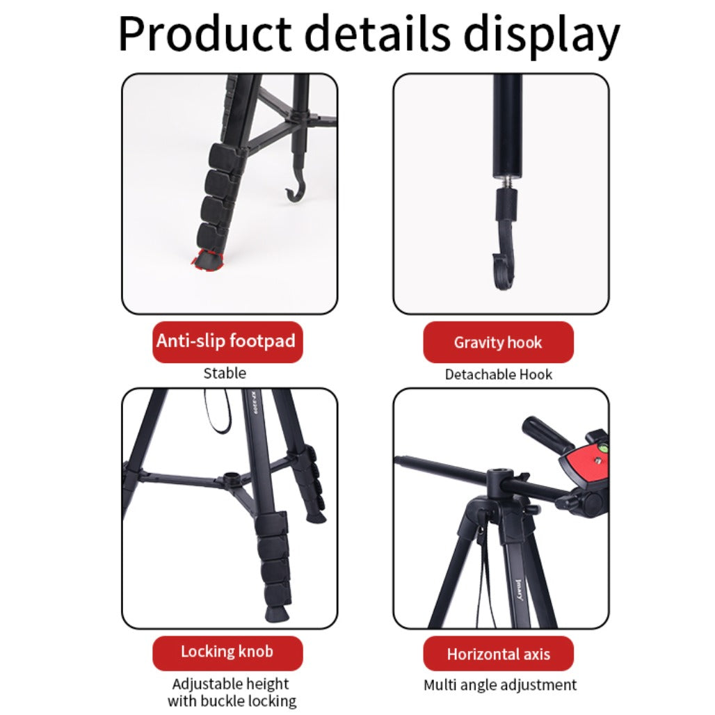 Jmary KP-2209 1.7M Horizontal Axis Tripod for Camera & Mobile - 20 Pieces