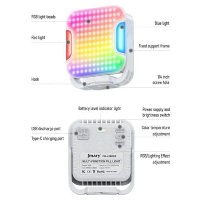 Jmary FM-428RGB Pocket-Sized Magnetic 30W Portable RGB LED Video Light