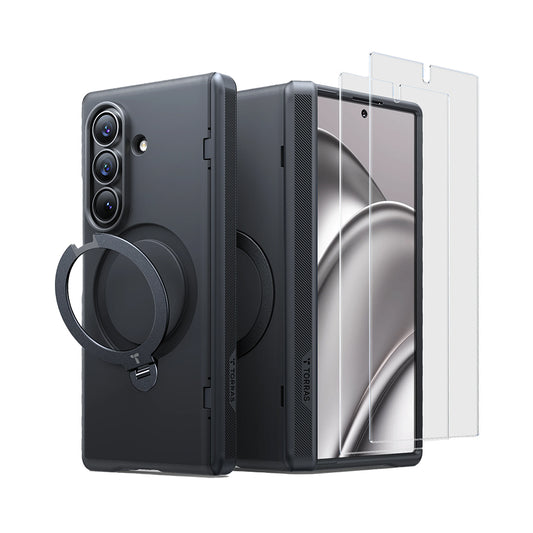 Torras Ostand Q3 Spin Case for Samsung Galaxy Z Fold 8 Ultra with Screen Protector