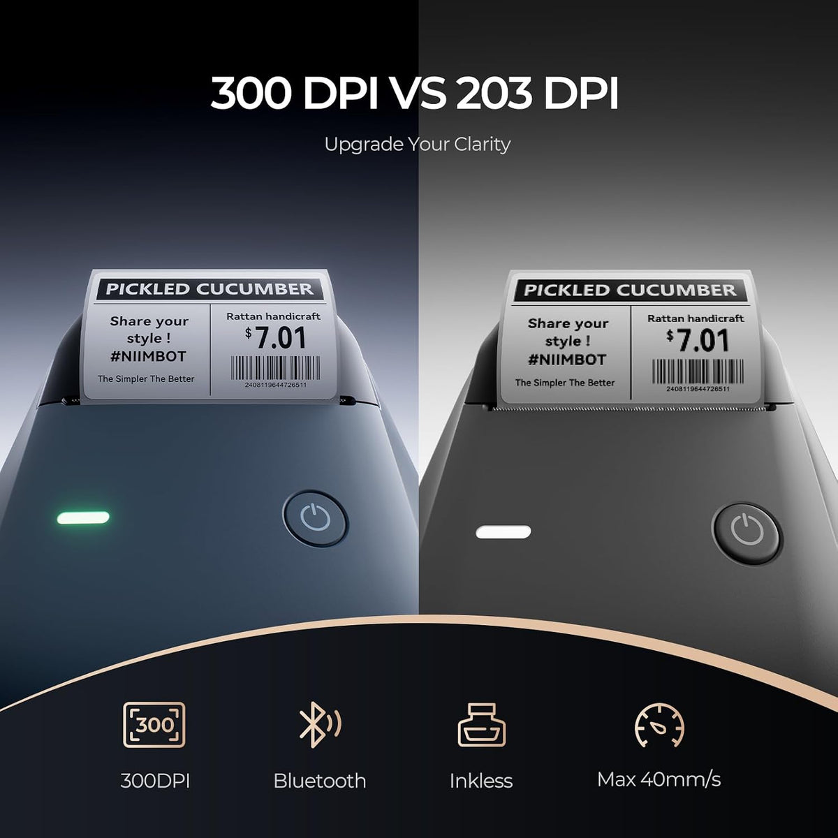 NIIMBOT B1 Pro Label Maker, 300DPI HD Sticker Printer for Photo