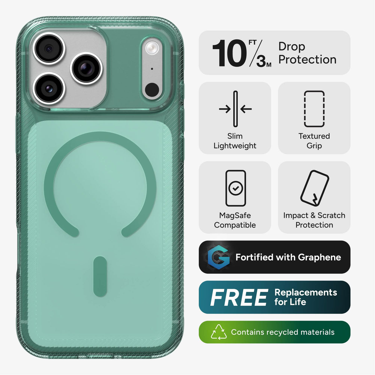 Zagg Luxe Snap For iPhone 18 Pro/18 Pro Max and iPhone 17 Pro/17 Pro Max - Jelly Mint Tinted