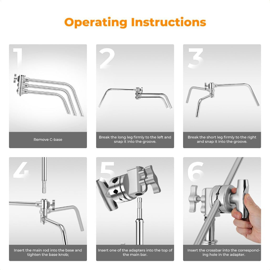 K&F CONCEPT Heavy Duty C Stand - 10.8ft/330cm