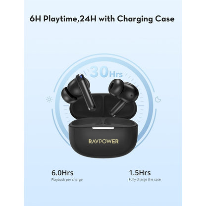 RAVPower RP-BH1014 True Wireless Bluetooth Earbuds - Black