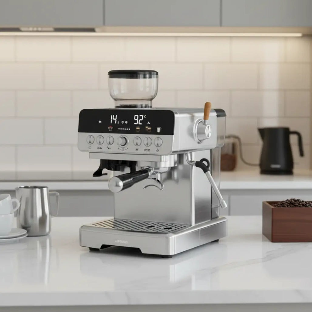 Lepresso CafféArtisan Semi-Automatic Coffee Machine with Dual Boiler System - Silver