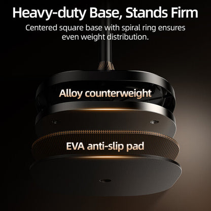 TELESIN Phone Floor Stand with Articulating Arm and MagSafe – 360° Adjustable Mount, Heavy-Duty Base, Foldable Design – Black/Silver