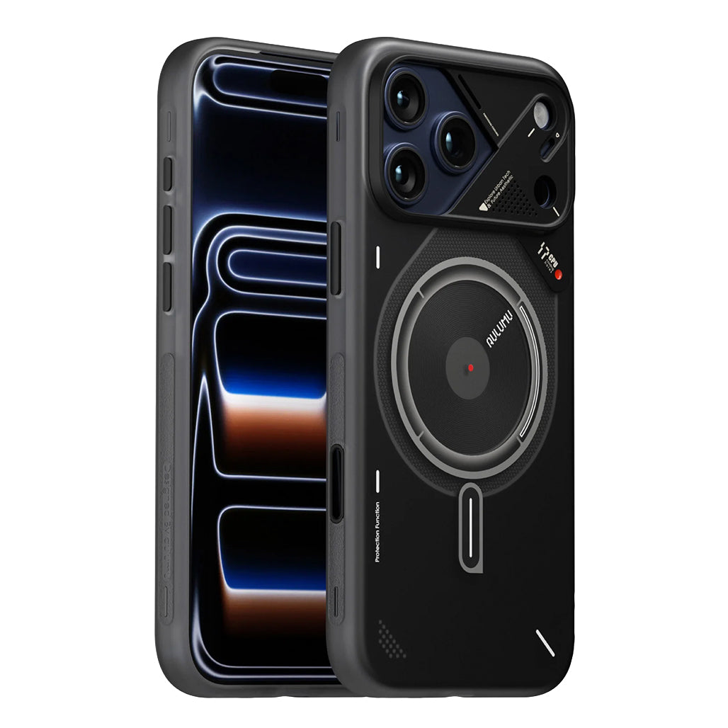 Aulumu A17 Frosted Case for iPhone 17 Pro / 17 Pro Max - Translucent Gray | Subtle Glow-in-the -Dark | MagSafe