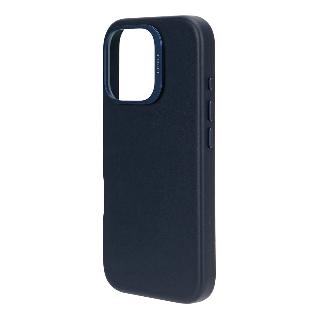 Decoded Leather Case for iPhone 17/16/15 Series - Navy