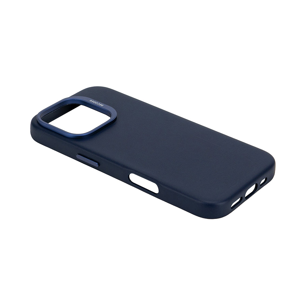 Decoded Leather Case for iPhone 17/16/15 Series - Navy