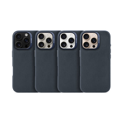 Decoded Leather Case for iPhone 17/16/15 Series - Navy