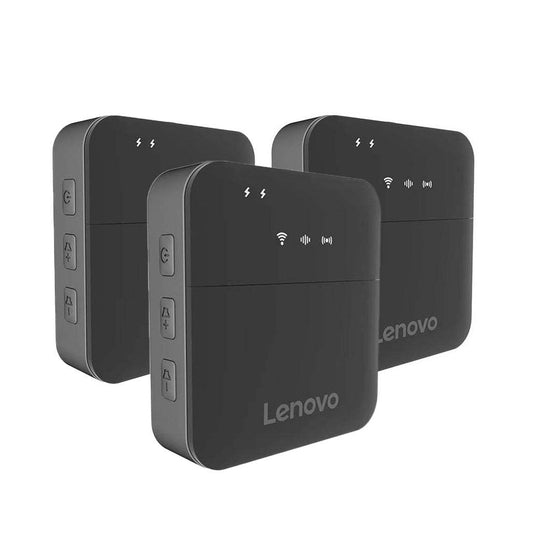 Lenovo MC550 Camera Noise Reduction Wireless Microphone with protective pouch and accessories