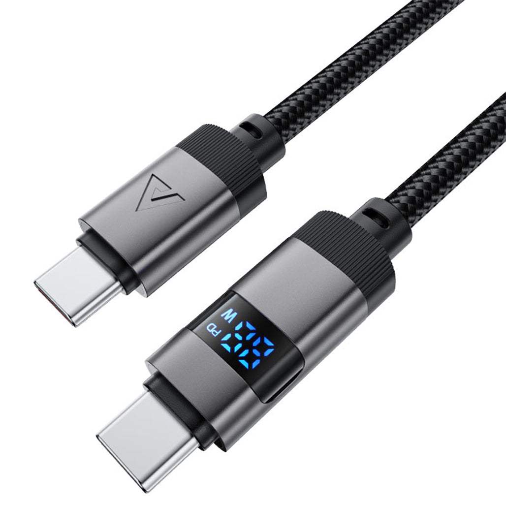 Acefast C15-03 60W Braided Charging Cable USB-C to USB-C With Digital Screen 1.2m