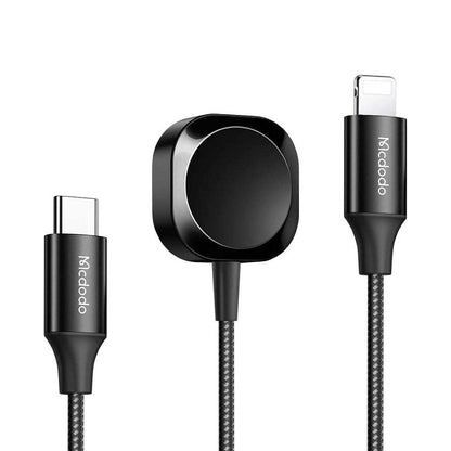 Mcdodo Ch-2980 2 in 1 Apple Watch and Lightning Braided Charger 1.5m
