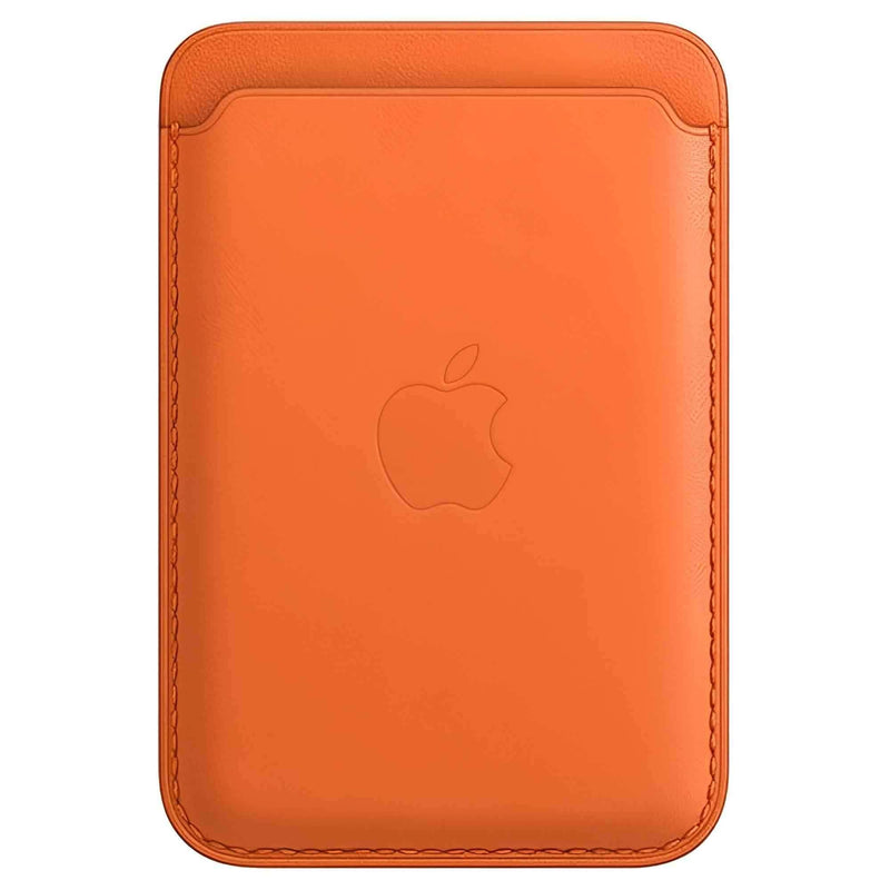 Apple iPhone Leather Wallet MagSafe and FindMy iPhone Orange - Pixel Zones